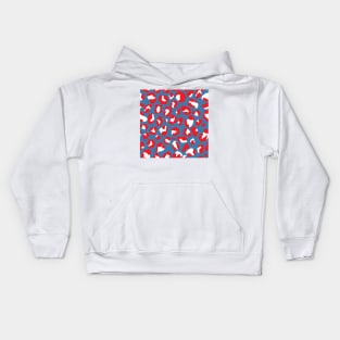 Red White and Blue Leopard Print Kids Hoodie